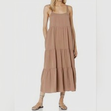 The Drop Elegant Tan Maxi Dress