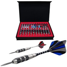 22g Steel Tip Darts with Nonslip Barrel - Ultimate Dartboard Set in Gift Box