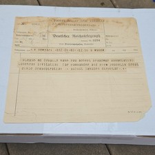Deutscher Reichstelegraph Telegram Form Friedrichshafen Bodensee Graf Zeppelin