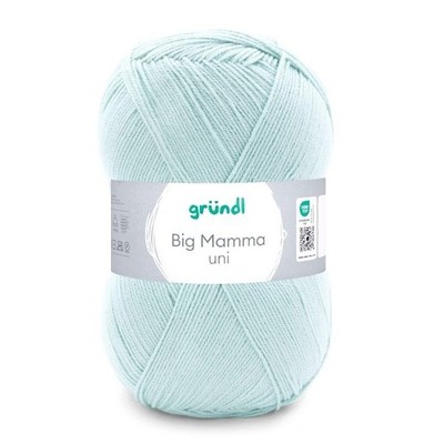 GRÜNDL WOLLE BIG MAMMA UNI 400 g MINT HANDSTRICKGARN 100g/2,45 