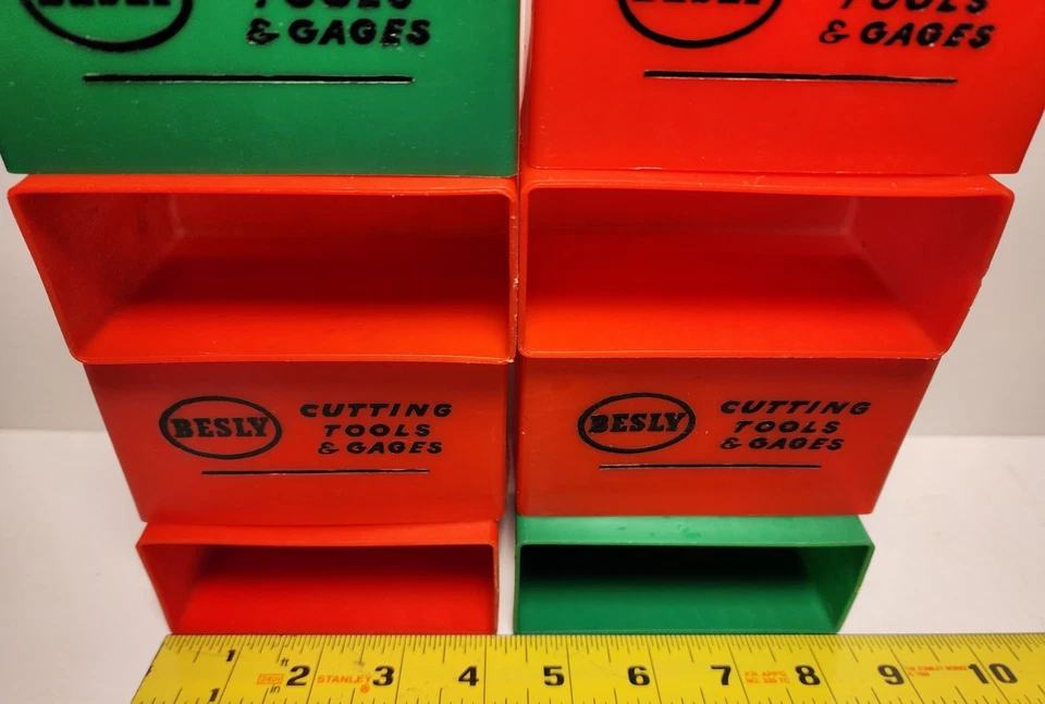 5-Vintage 1960s BESLY WELLES parts Containers. Heavyweight Plastic NEW-OLD STOCK - Image 2 of 4