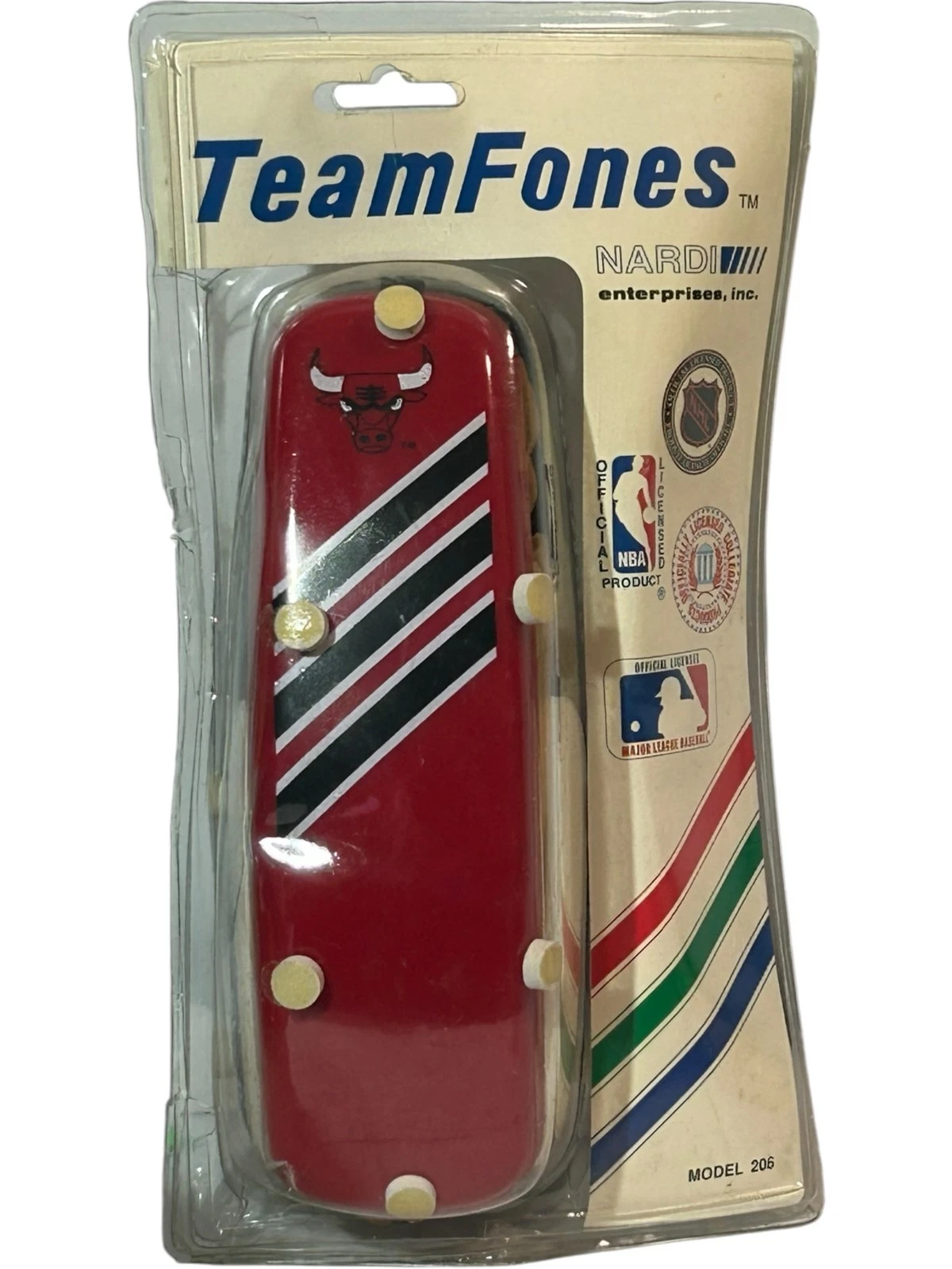 VTG Nardi Team Fones NBA Basketball Chicago Bulls Big Button Phone NIP! Telko - product detail image 2