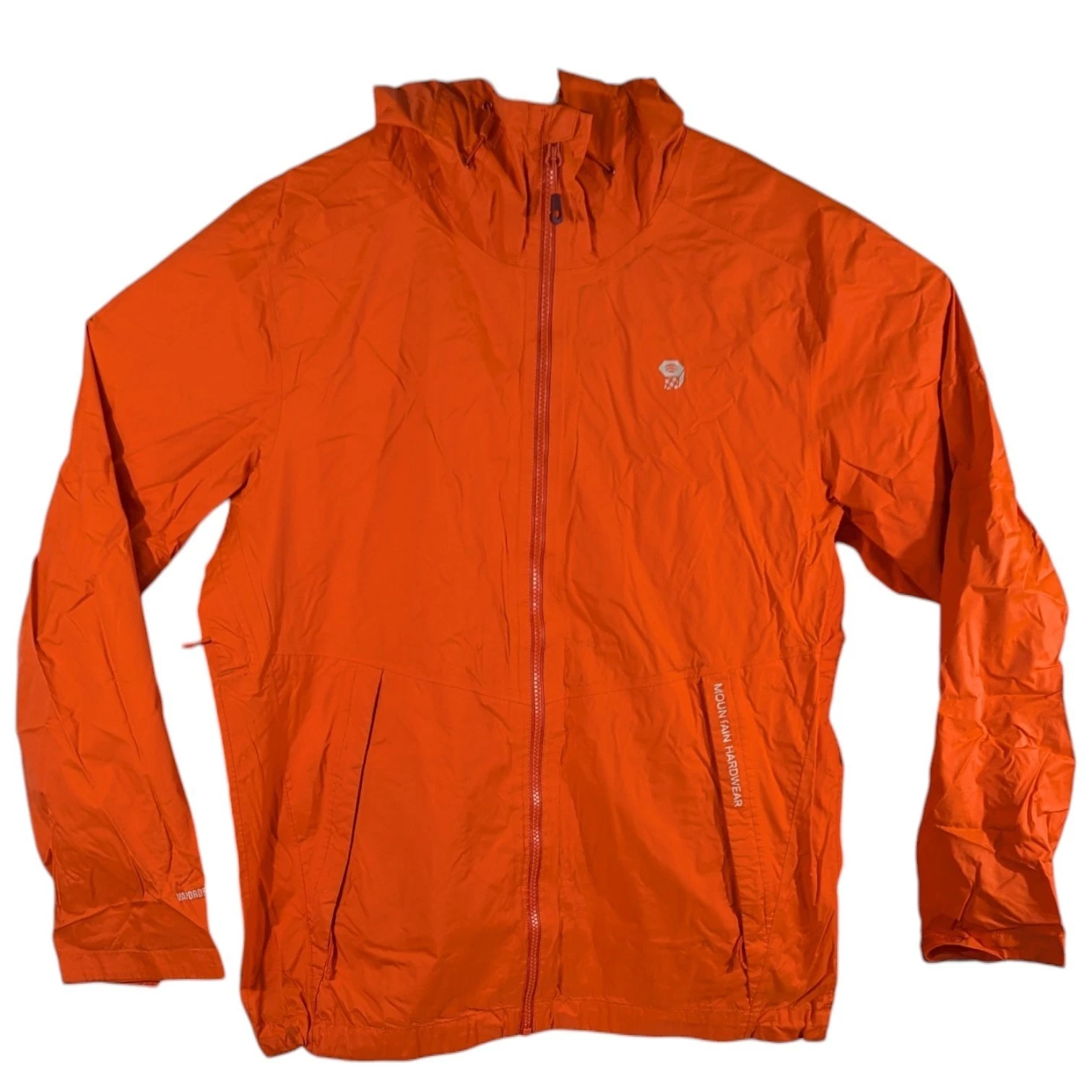 Mountain Hardwear Quasar Vapordry Rain Jacket Orange Mens Large Ripstop Flaking