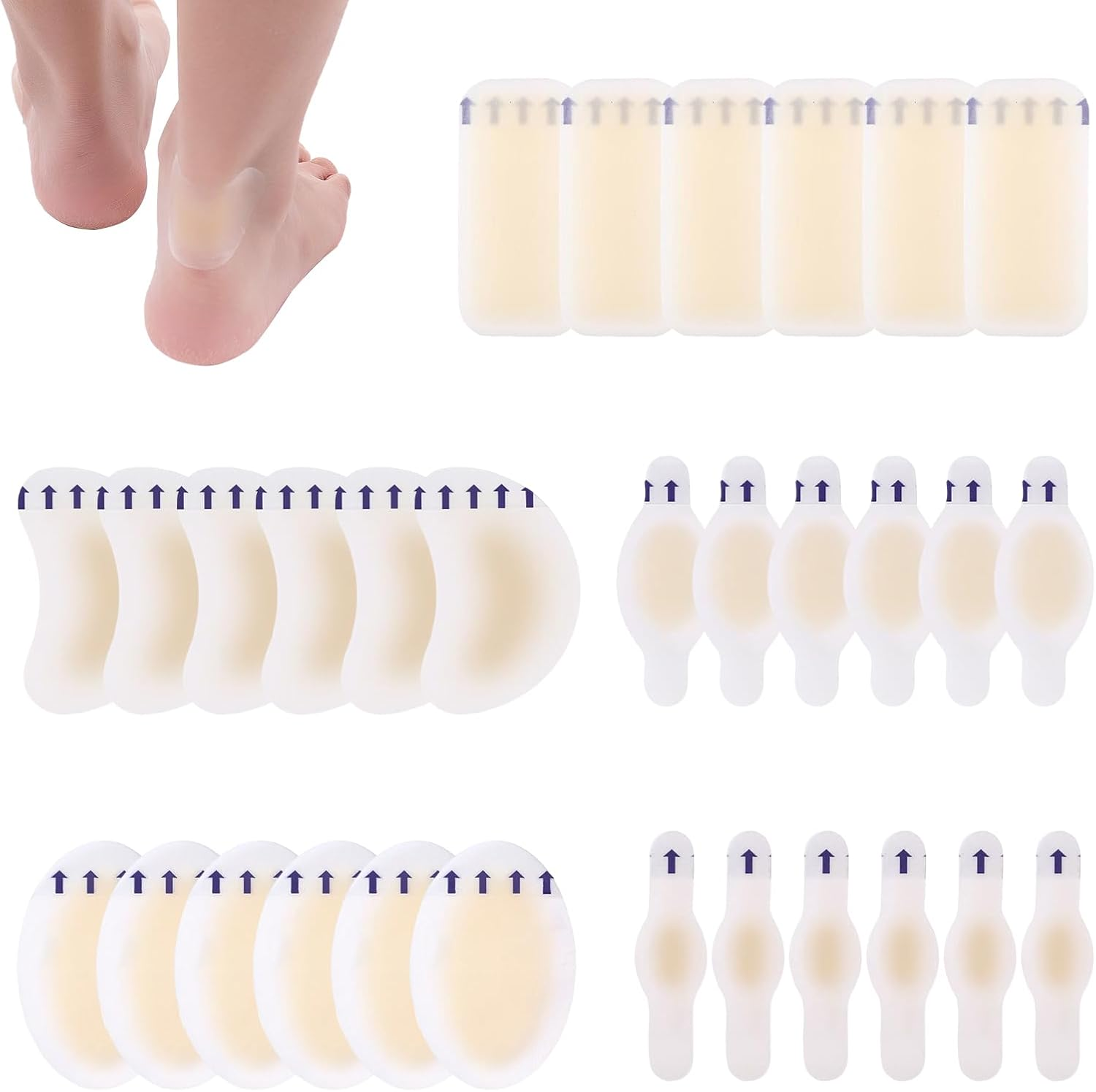 Pack of 30 Heel Invisible Gel Plasters| Bubble Plasters Heel Hydrocolloid Plaste