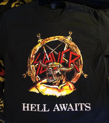 SLAYER HELL AWAITS SMALL T-SHIRT - thrash hanneman possessed metallica megadeth