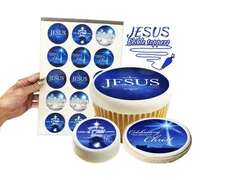 Christmas Jesus Edible cupcake Toppers birthday paper image sugar cookies verses
