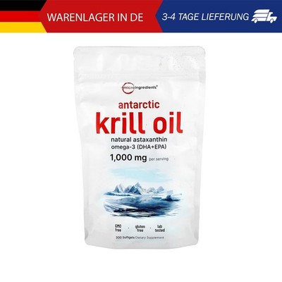 Micro Ingredients, Antarctic Krill Oil, antarktisches Krillöl, 300 Weichkapseln