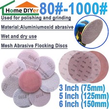 Klett Schleifpapier 3 ~ 6 Zoll rund Nass & Trocken Mesh Schleifmittel Beflockungsscheiben