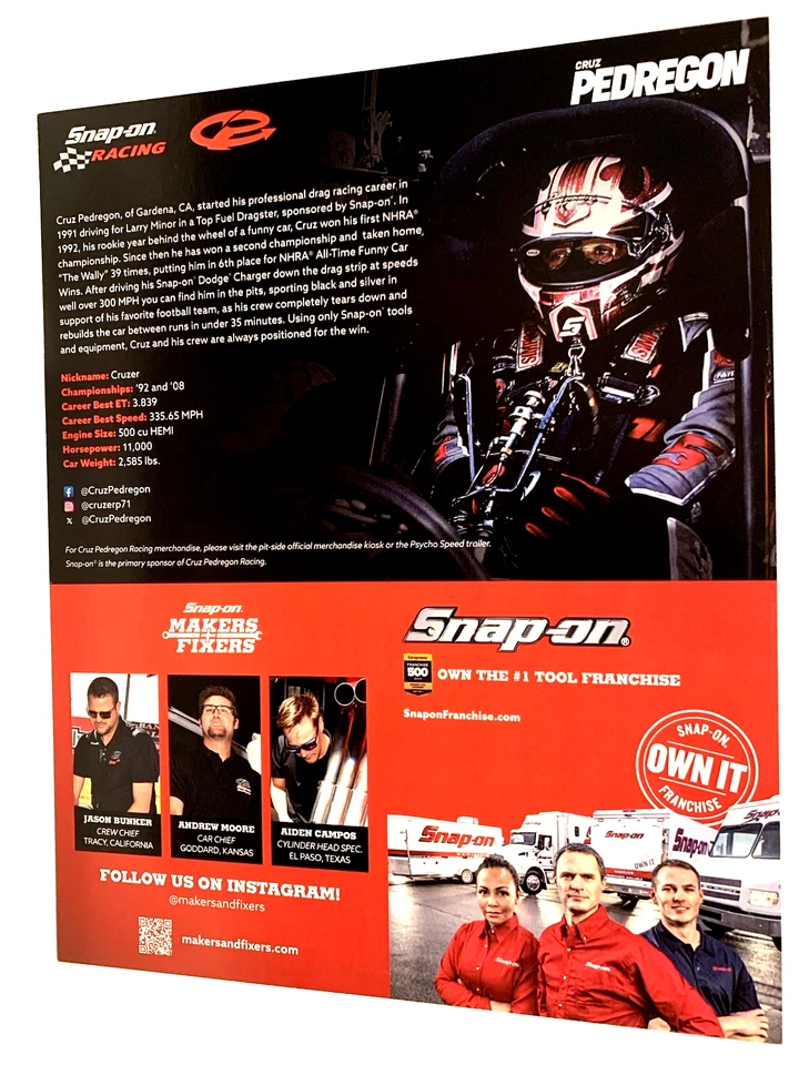 CARGADOR CRUZ PEDREGON DODGE 2025 HELLCAT NHRA autografiado carreras de arrastre postal Foto 2 de 2