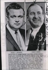 1966 Press Photo Lobbyist Wayne Bromley & Senate Democrats Secretary Bobby Baker