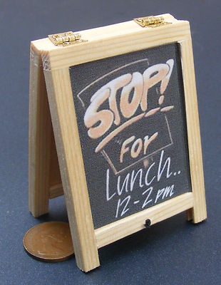 Dolls House Advertising Pub Cafe Board Stop For Lunch 1:12 Scale Sandwich tumdee