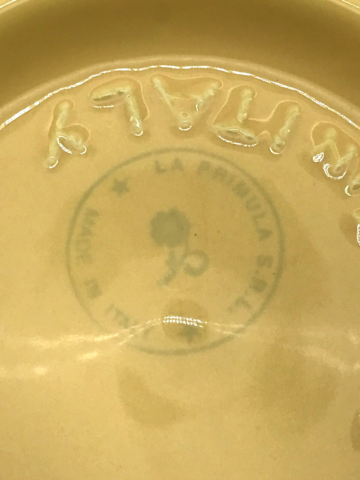 Large 12 In. Serving Pasta Salad Bowl La Primula Made in Italy Yellow