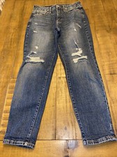 Old Navy O.G. Straight Womens Size 4 High Rise Secret Slim Pocket Blue Jeans
