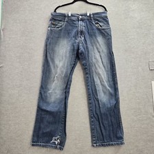 VINTAGE Southpole Men Jeans 34 Blue Y2k Denim Baggy 29" Inseam
