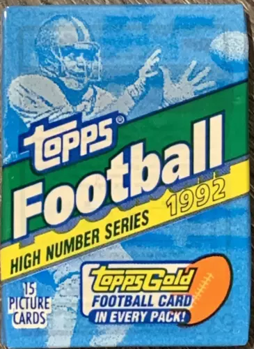 1992 Topps Football cards High Series Cello wax Pack Brett Favre RC? unopened