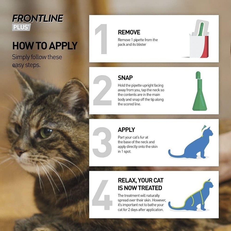 Frontline Spot on Plus Cat Flea and Tick Treatment 3 Pipettes