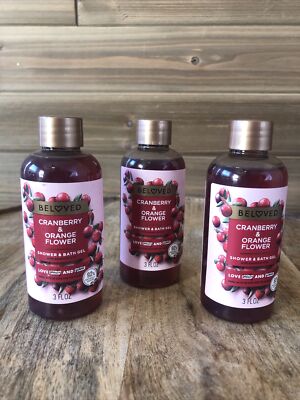 (3) Beloved Cranberry & Orange Flower Mini Shower Gel - 3 Fl Oz Each