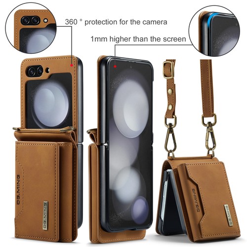 For Samsung Galaxy Z Flip6/5/4/3 Detachable Card Wallet Stand Crossbody Case - Picture 15 of 18