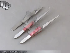 SOLDERING TWEEZERS SET 3 Cross Lock SELF CLOSING Jewelry,BTS-53