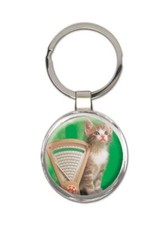 Cat : Gift Round Keychain Feline Pets Lover Mom Dad Animal Cats Kitten
