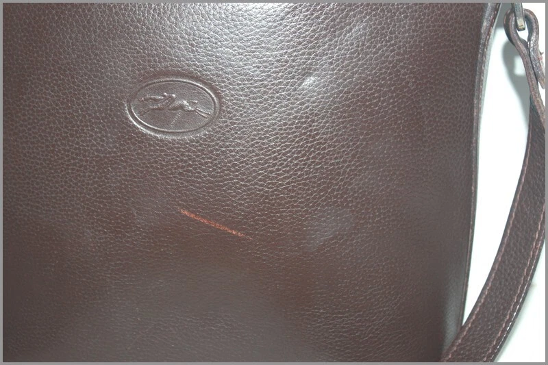 LONGCHAMP Sac Bandoulière Vintage Cuir Marron BON ETAT - Photo 3/4