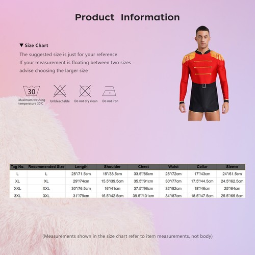 Men's Leotard Halloween Bodysuit One Piece Rompers Party Jumpsuit Medieval - Picture 11 of 25