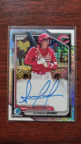 2024 Bowman Chrome Alfredo Duno MOJO Refractor AUTO #BMA-AD REDS