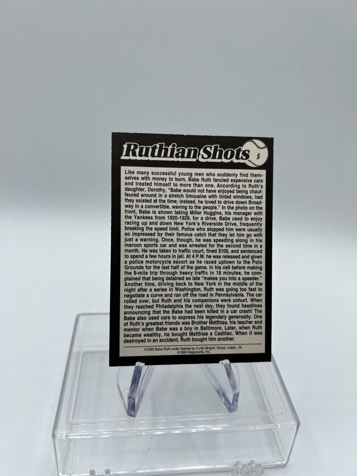 1993 MEGACARDS INC . RUTHIAN SHOTS # 5 BABE RUTH | eBay