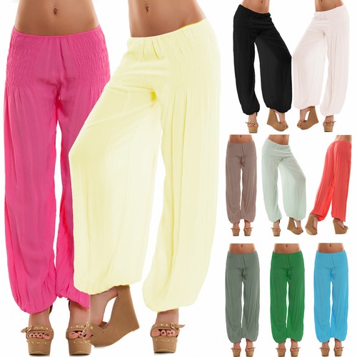 Pantaloni donna arricciati linea fluida cotone sarouel turca TOOCOOL  AS-5128 | eBay