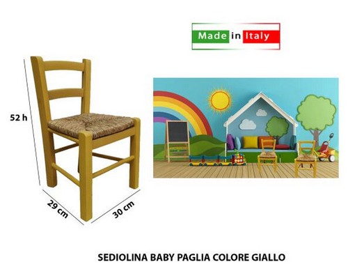SEDIOLINA BABY SEDUTA PAGLIA IN LEGNO 31X30 H51 - Imagen 2 de 2