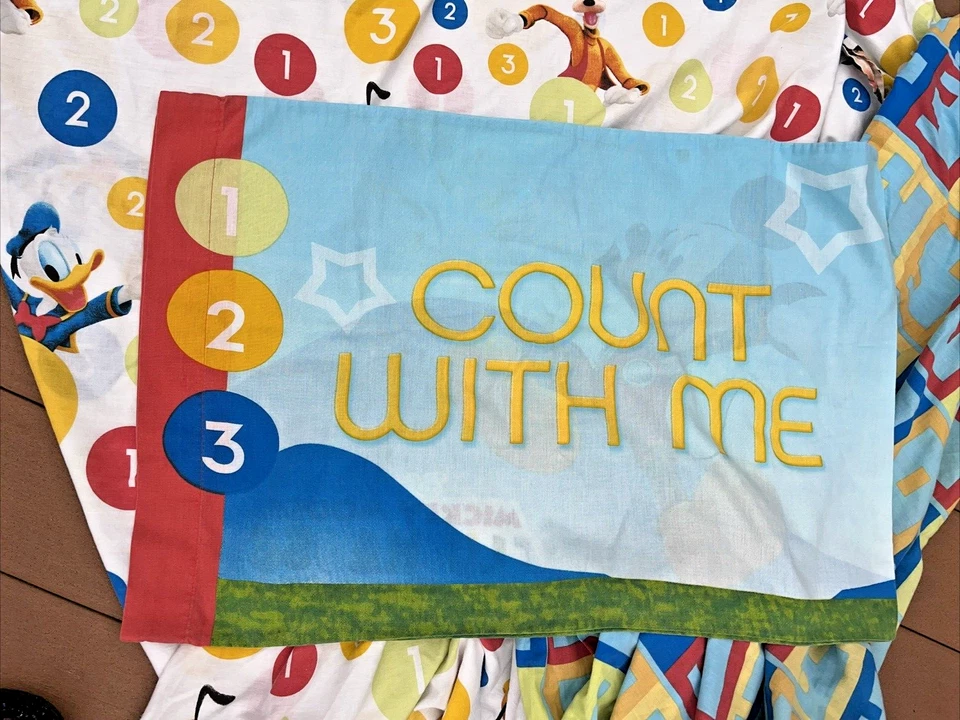 Комплект простыней и наволочек Mickey Mouse Club House Goofy Donald 123 круга номера - Изображение 2 из 4