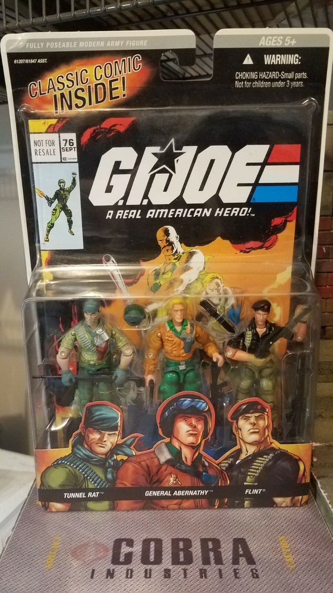 GI JOE~ 2005 COMIC PACK ~ TUNNEL RAT, GENERAL ABERNATHY, FLINT