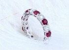 2.50 Ct Natural Ruby Diamond Engagement Anniversary Ring 14K White Gold Size 5
