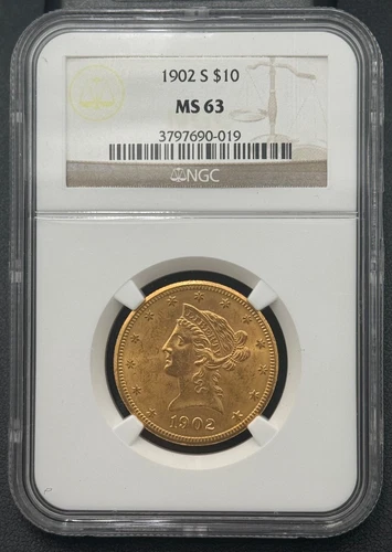 1902 S $10 Uncirculated Liberty Head Gold Eagle, NGC MS-63