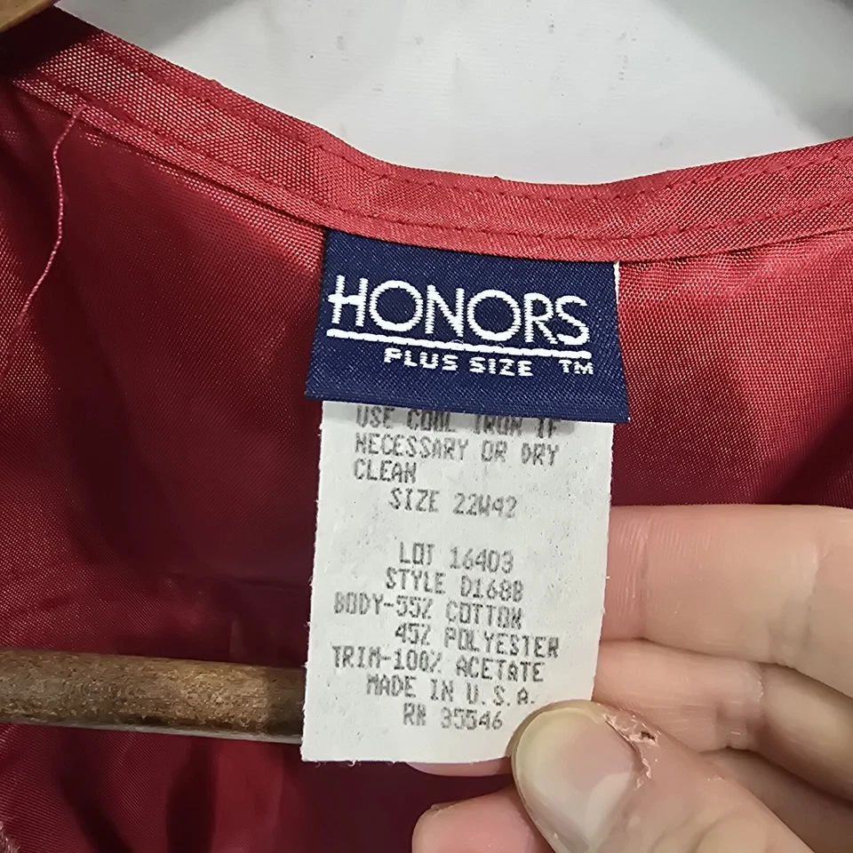 Vintage Tapestry Vest Womens XL Green Floral Woven Cottagecore 90s 80s Carpet - Image 3 of 4