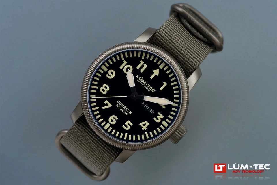 Lum-Tec Reloj Hombre Combate B66 Día Fecha 43mm Esfera Negra Miyota Japón 2105 Foto 3 de 4