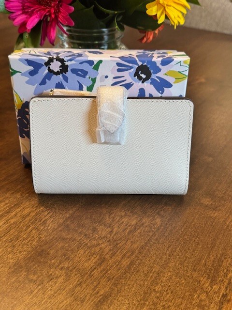 Kate Spade Madison Floral Festival Perforated Medium Compact Wallet Butterfly