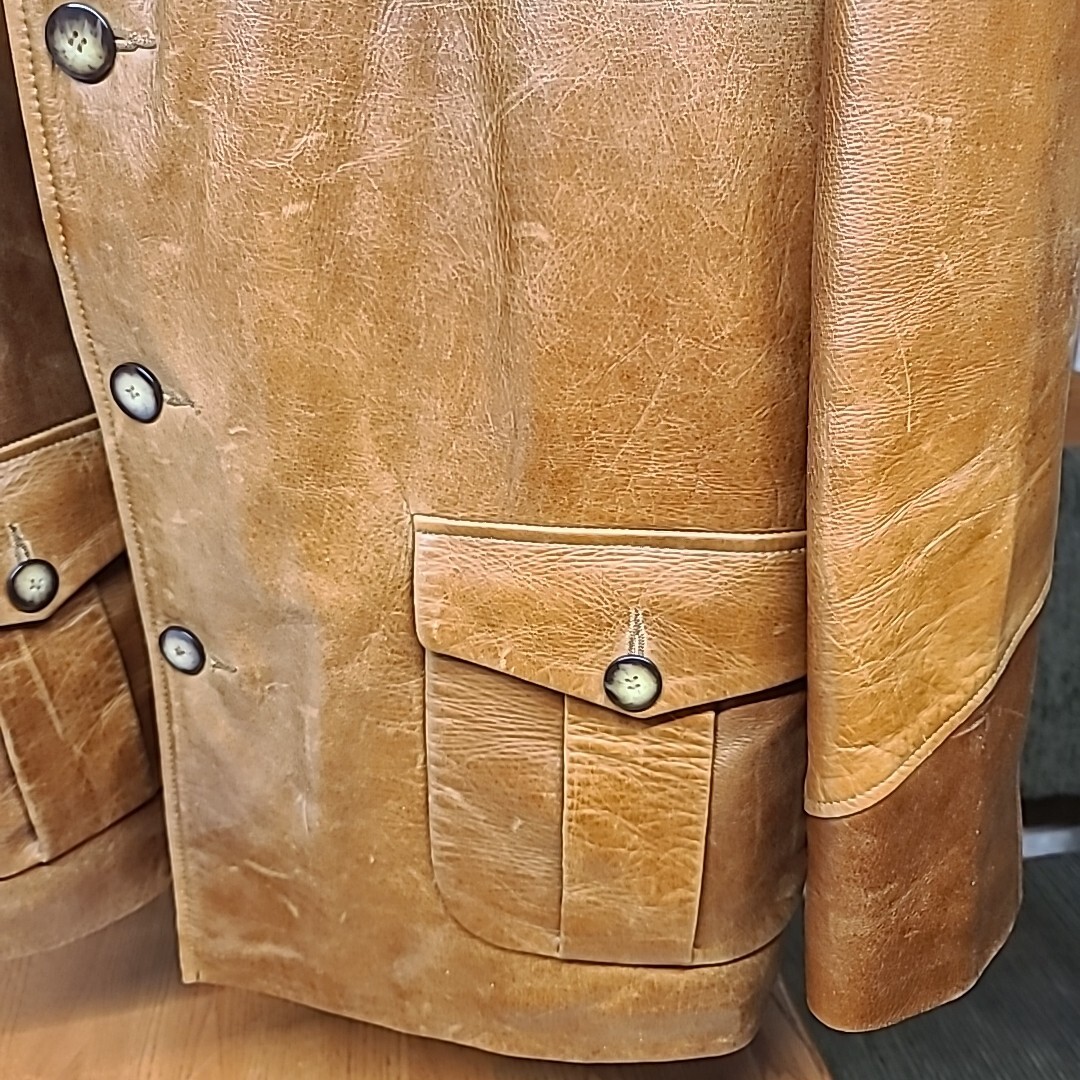 Aliza's Leather Barn Jacket Mens XL Brown With Quilted Aliza's Leather Barn Jacket Mens XL Brown With Quilted