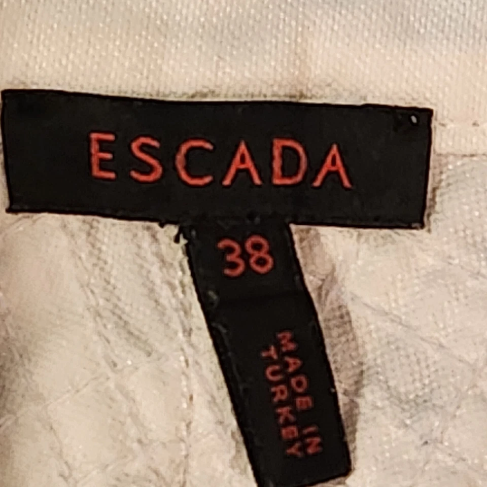 Escada Jeans Womens Size 38 US S White Stretch Full Length Woven Pockets Altered - Image 3 of 4