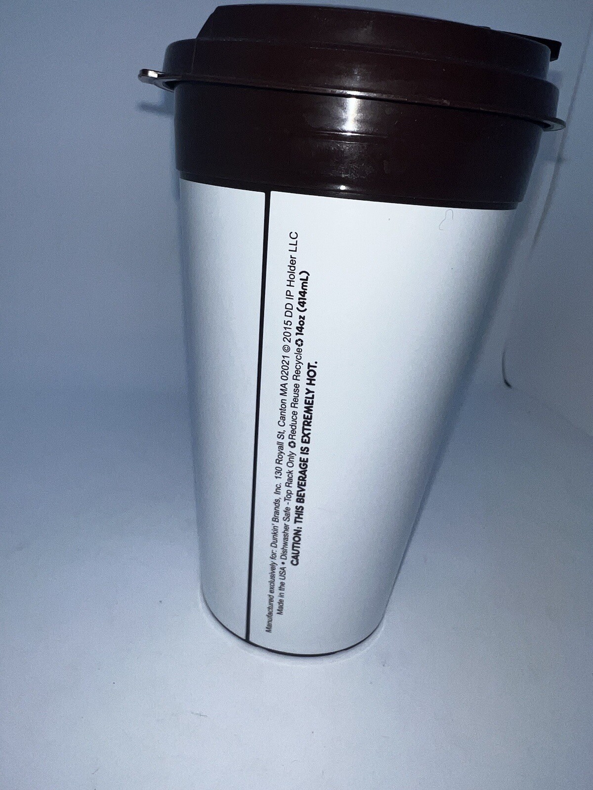 Dunkin' Donuts Plastic Hot Cold 14 Oz Coffee Travel Tumbler Mug Cup