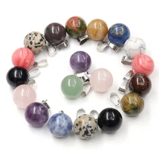 14mm Round Ball Pendant Charm Natural Stone Healing Bead for Jewelry Making