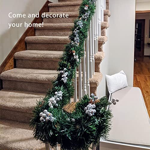 50 Feet Christmas Tinsel Garland,Green Garland Christmas - Picture 5 of 7