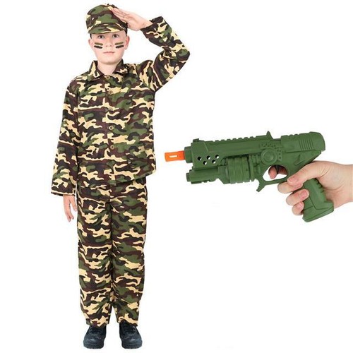 BOYS ARMY FANCY DRESS OUTFIT SOLDIER COSTUME CHILDS MILITARY UNIFORM NEW - Picture 7 of 9