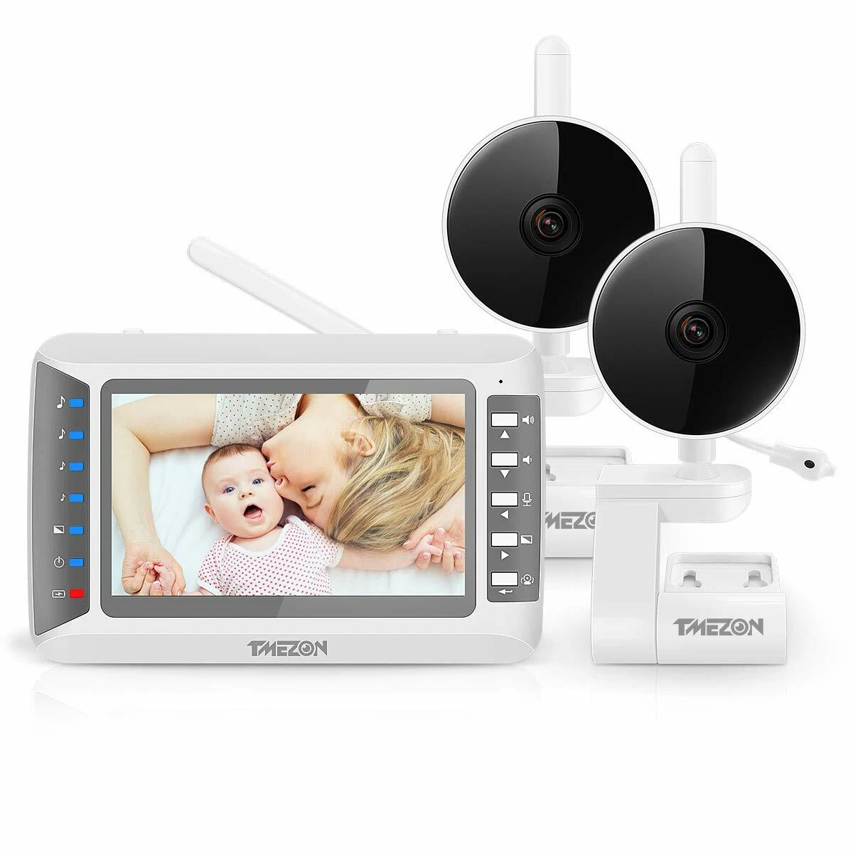TMEZON Video Baby Monitor W/2 Cameras and 4.3" LCD,Auto Night Vision,2 Way talk