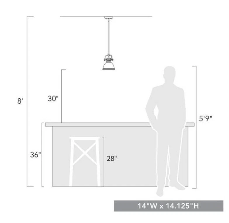 Mini pingente Golden Lighting 3604-M1L BLK-AB Duncan 1 luz bronze envelhecido e preto - Imagem 3 de 4