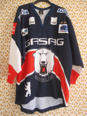 Maillot hockey glace Eisbären Berlin 2010 Jimmy Sharrow #3 jersey match
