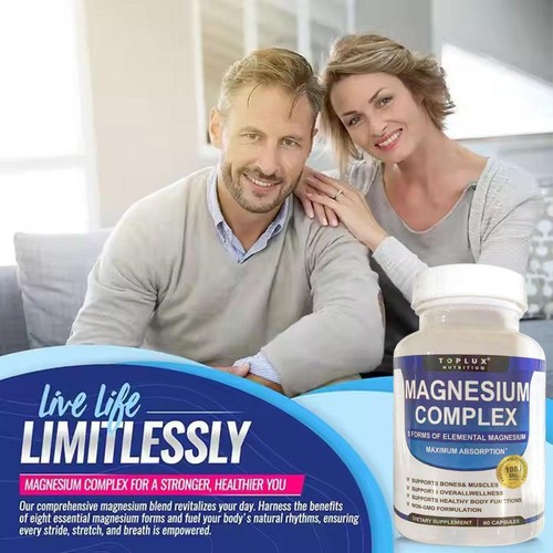 Toplux Magnesium Complex 1000mg, 8 Elemental Magnesium, Gluten Free- Non-GMO N - Picture 6 of 13