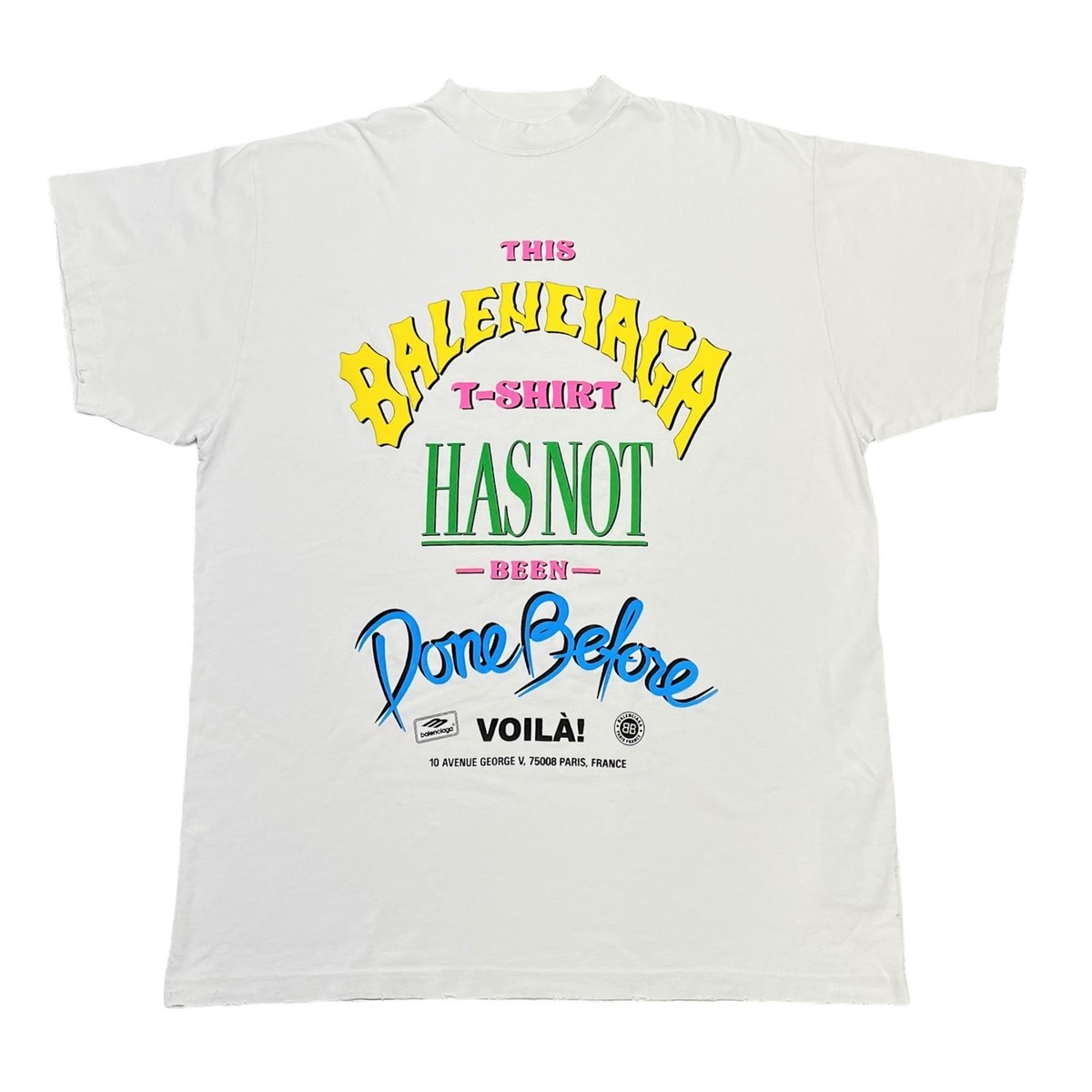 BALENCIAGA Not Been Done ロゴ コットン Tシャツ 人気 Balenciaga Not Been Done Yet Short Sleeve Tee Shirt White | eBay