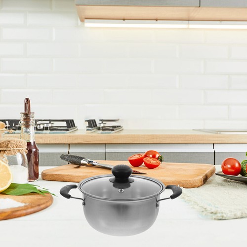 1PC Kitchen Cookware Noodle Pot Stainless Steel Milk Hot Pot with Glass Lid - 第 9/12 張圖片
