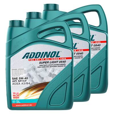 Motoröl Motor Öl ADDINOL 5W-40 Super Light 0540 3 X 5 Liter